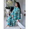 Ladies Green Leaf Print Cotton Dressing Gown