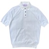 Extra Fine Crepe Cotton Knitted Polo In White