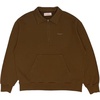 Mike Cocoa Brown Zipper Polo Sweatshirt In Winter Cotton