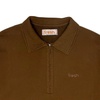 Mike Cocoa Brown Zipper Polo Sweatshirt In Winter Cotton