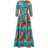 Floral Print Maxi Dress With Detachable Wide Belt