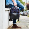 Camo And Leather Backpack -Blue Camo