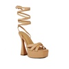 Splitsoul Nude Lace Up High Platform Sandal