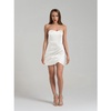 A Touch Of Glamour Satin Mini Dress - Pearl White