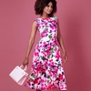 Luna Midi Dress In Fuchsia Florals