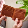 Plaited Tan Leather Card Wallet