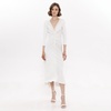 Faux Pearl-Appliqué Midi Dress White