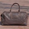 Genuine Leather Gym Bag - Dark Browns