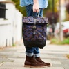 Camo Canvas And Leather Roll Top Backpack - Blue