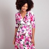 Annie Floral Dress In Fuchsia Florals Print