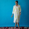 Long Tourist Dress White With Lime Embroidery Cotton White