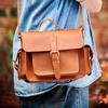 Buffalo Leather Camera Bag -Tan