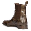 Santina Khaki Leather Ankle Boots