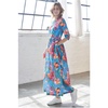 Floral Print Maxi Dress With Detachable Wide Belt