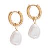 Gold Pearl Hoops