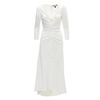 Faux Pearl-Appliqué Midi Dress White