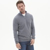 Mens Cashmere Half Zip Sweater In Quarry Grey