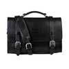 Leather Briefcase In Cuoio Black