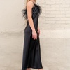 Roma Silk Midi Slip Faux Feather Dress