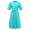 A-Line Cotton Blouse-Dress - Aqua