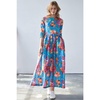 Floral Print Maxi Dress With Detachable Wide Belt