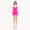 Embellished Trim Mini Dress Fucshia