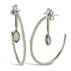 Marquise Dangle Hoops Ocean Quartz- Silver