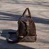 Leather Weekend Bag With Suit Compartment - Dark Brown