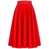 Red A-Line Midi Skirt