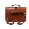 Leather Briefcase In Cuoio Brown