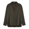 Audrey Oversized Silk Shirt - Khaki