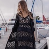 Black Sundown Handmade Knit Cardigan-Dress