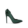 Hornet Green Satin Stiletto Pump Sandals