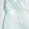 Pleated Metallic Maxi Dress Aqua