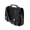 Leather Briefcase In Cuoio Black