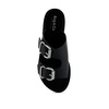 Kelly Black Flat Sandal With Buckle Straps