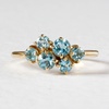 Blue Topaz Cluster Ring - Gold