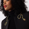 Laines Couture Tailored Cape With Embellished Green & Gold Wrap Around Snake