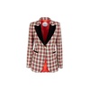 Red And Green Plaid Blazer With Black Lapels And Golden Buttons Alcott