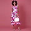 Luna Midi Dress In Fuchsia Florals