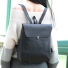 Handmade Genuine Leather Slim Backpack - Black