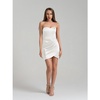 A Touch Of Glamour Satin Mini Dress - Pearl White