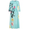 Turquoise Blue Floral Maxi Dress