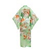 Sage Pagoda Silk Satin Kimono