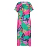 Calypso Fruit Flower Midi Dress Cotton Navy