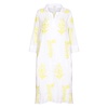 Long Tourist Dress White With Lime Embroidery Cotton White