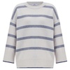 Carla Striped Loose Fit Pullover In Ecru/Grey