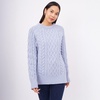 Deniz Cable Knit O-Neck Unisex Sweater In - Light Blue