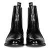 Santina Black Leather Ankle Boots