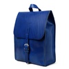 Leather Backpack In Cuoio Blue